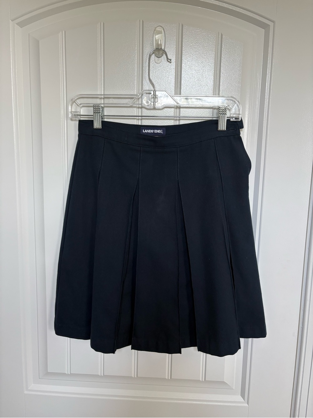 Lands' End School Uniform Girls Solid Box Pleat Skirt Below the Knee